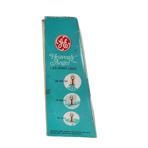 Vintage 60s GE Heavenly Angel Tree Topper Lighted Japan MCM Christmas Kitsch - Picture 10 of 14